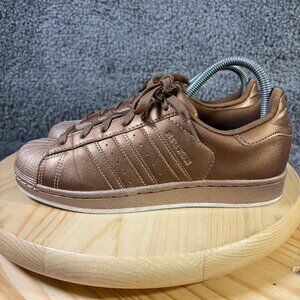 Adidas Superstar Sneakers Womens Size 7 Leather Metallic Copper Shell Toe Shoes